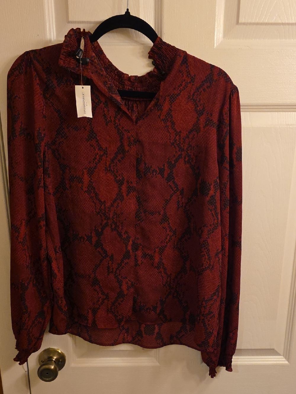 Banana Republic Rust and Black Snake Print Top